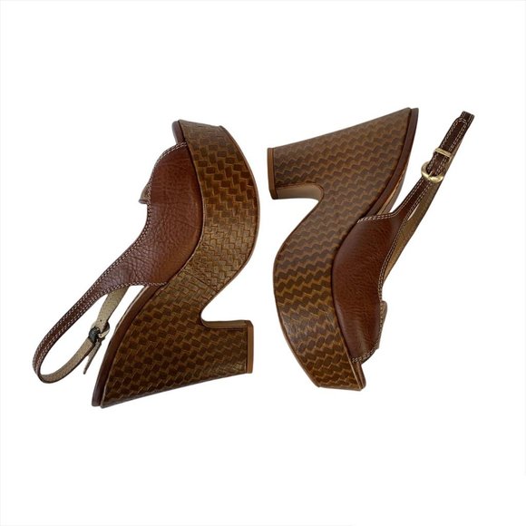 Emporio Armani Leather Platform Sandals | 37 | Brown - Picture 10 of 16